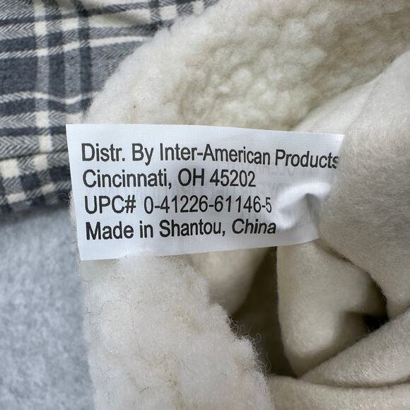 Holiday Home Christmas Farmhouse Stocking Set of 4 Gray Plaid White Sherpa Cuff - Picture 5 of 6